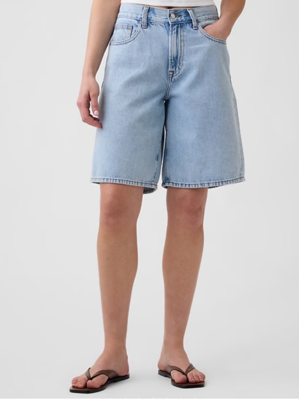 11" Low Slung SuperSoft Longline Denim Shorts ~ NWT